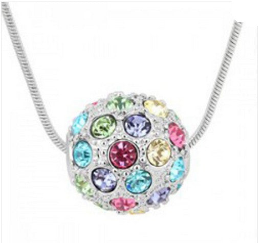 Austria Crystal Shamballa Ball Pendant  Necklace