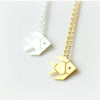 Long chain cute gold fish pendant statement necklace