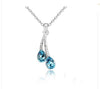 Jewelry Silver Plated Water Drop Crystal Link Chain