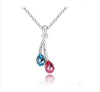 Jewelry Silver Plated Water Drop Crystal Link Chain