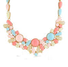 Gold Color Alloy Colorful Imitation Gemstone Round Necklace