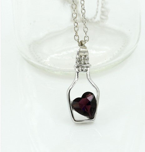 Austrian Crystal Drift Bottle Necklace Pendants  Cute Jewelry